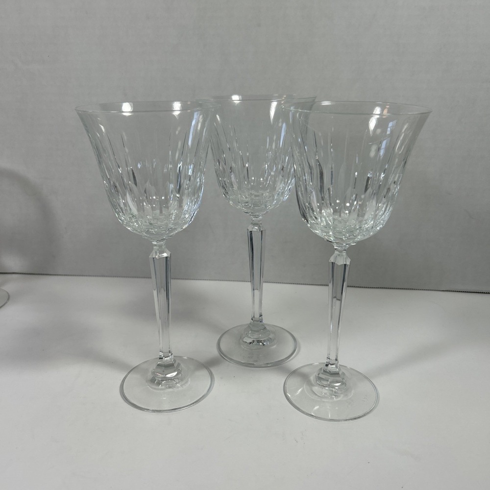 Set Of 3‎ Mikasa Interlude 8 Inch Clear Wine Goblet Glasses